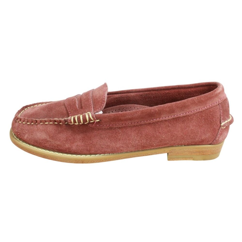 LL Bean Signature Suede Leather Penny Loafers Shoes Burnt Orange 6 M - Picture 1 of 8